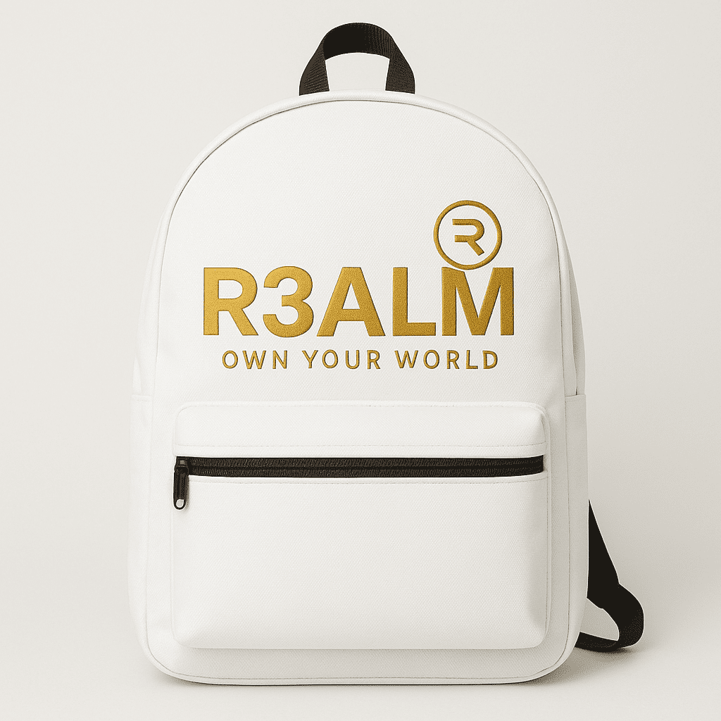 R3ALM Classic Black Backpack Stylish, Durable & Everyday Essential - Image 2