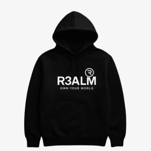 R3ALM "Own Your World" Premium Black Hoodie | Streetwear Apparel